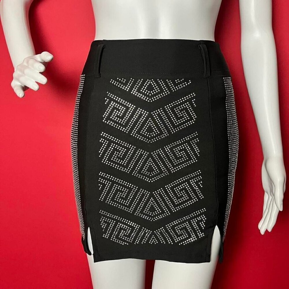 Luluiris / Rhinestone club mini skirt 🖤🩶​​​​​​​​